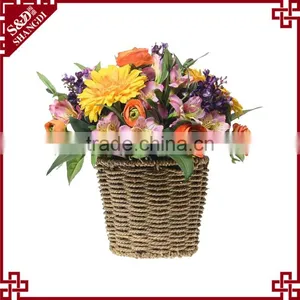 China Supplier Indoor Decor Straw Rattan Flower Basket thumbnail-1