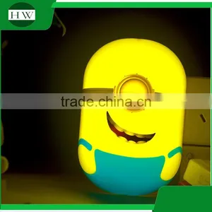 Children Plastic Mini Cartoon Minion Electric Plug Socket Led Sensor Day Night Lamp Light thumbnail-2