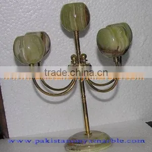Hot Sale Popular ONYX CANDLE HOLDERS STANDS BRASS WORK thumbnail-6