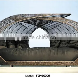 2014 Hot Sale Outdoor Rattan Round Sun Bed thumbnail-1