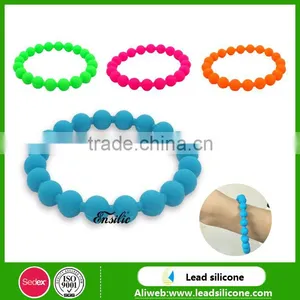 Custom Colorful Silicone Bead Wristband,Fashion Silicone Bead Bracelet thumbnail-1
