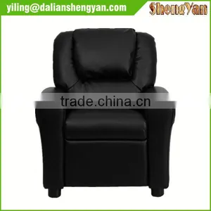 Black Kids Padded PU Leather Recliner Chair thumbnail-5