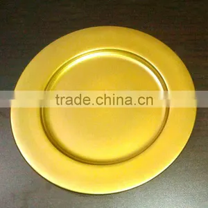 Gold Color Metal Charger Plate for Wedding & Decoration, Cheap Charger Platter for Christmas Festival thumbnail-3