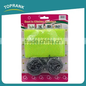 Toprank Kitchen Cleaning Ball Stainless Steel Dish Scrubber Pot Pan Metal Scourer With Kitchen Mesh Sponge Scourer thumbnail-1