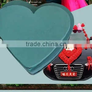Heart Shape Green Wedding Car Decoration Wet Floral Foam thumbnail-1