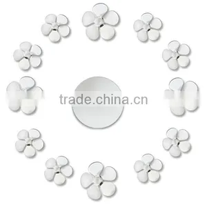 DIY 3D Flowers Mirror Sticker Wall Clock thumbnail-2