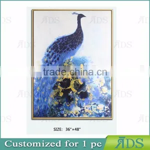 Best Price And High Quality Handmade/Handpainted Peacock Oil Painting on Canvas thumbnail-1