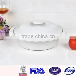 Ceramic White Porcelain Round Baking Dish thumbnail-2