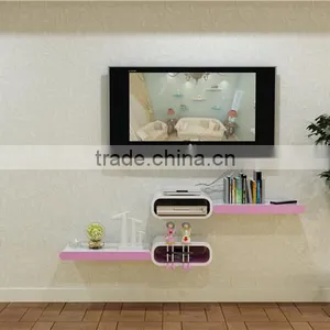 Home Diy Modern Wooden Decorative TV Wall Shelf thumbnail-1