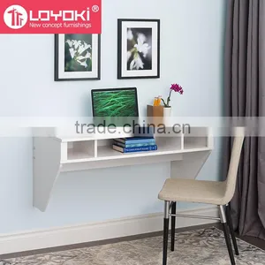 Floating Desk Storage Modern Wall Computer Desk Floating Hanging Shelving Space Saver Wall Mounted Desk thumbnail-1