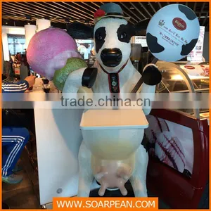 Vivid Life-size Marketing Decoration Milk Cow Statue thumbnail-1