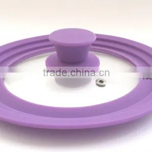 The Large Universal Pot Pan Lid Tempered Glass Cover With Silicone Rim thumbnail-4