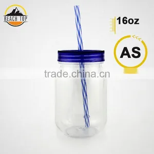 Mason Jar With Handle And Lid And Straw thumbnail-1