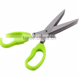 7.5"Professional Stainless Steel 5 Blades Kitchen Herb Scissors With Comb thumbnail-4