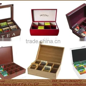 Custom Wooden Tea Bags Box Tea Storage Box With Compartments thumbnail-1