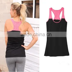 Wholesale Sports Apparel Custom Made Oem Two Tone Workout Racerback Simple Tank Breathable Wholesale Fitness Clothing thumbnail-1