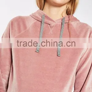 Maternity Wholesale Velour Hoodie Oversized Sweatshirts Pullover Hoodies Without Pocket Custom Made thumbnail-4