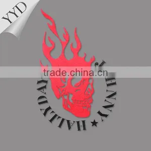 High Quality Skull 3d Flock Heat Transfer thumbnail-1