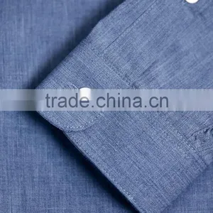 100% Cotton Blue Marl Long Sleeve Smart Shirt thumbnail-3