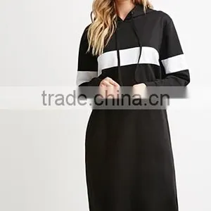 Popular Color Stripe Hooded Long-sleeved Dress thumbnail-1