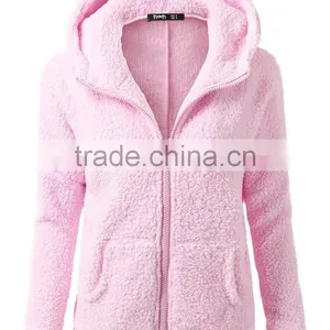 Hot Sale High Quality Super Comfort Custom Zipper up Women's Hoodie Coat thumbnail-1