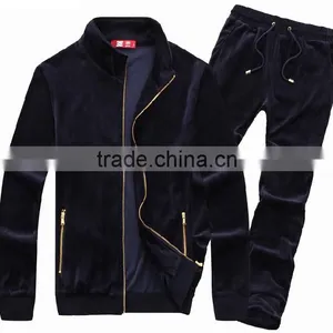 Hot Sale Custom Design Cheap Mens Velvet Sports Track Suit thumbnail-1