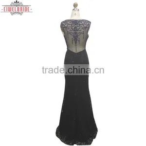 OEM Long Floor-length Sheath/Column Black Evening Dress thumbnail-4
