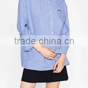 Runwaylover EY2341B New Design 2017 Women Fashion Embroidery Stripe Blouse thumbnail-2