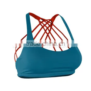 Special Blue Sweat Absorbing Multi Stripe Sports Bra thumbnail-1