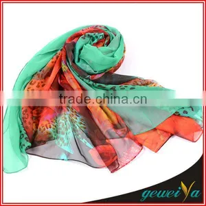 Leopard Flower Printed Chiffon Latest Scarf Designs thumbnail-1