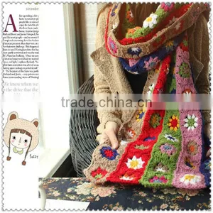5 Rows of Flowers 195X38CM 4 Row Flower 195X30CM Knitting Scarf thumbnail-2