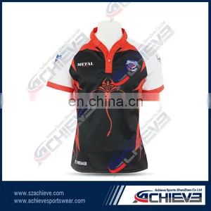 2017 100% Poloester Rugby Uniforms Shirt Youth League thumbnail-3