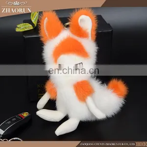 2016 High Quality Colorful Rabbit Fur Keychain For Handbag thumbnail-1