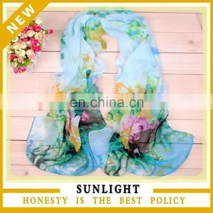Wholesale China Mixed Color Silk Scarf Chiffon Georgette Scarves thumbnail-1