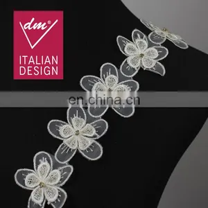100%polyester Beaded Flower Lace Trim for Decorative thumbnail-1