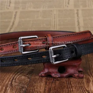 High Quality Wholesale Genuine Cow Leather Pin Buckle Fashion Casual Vintage Dress Decorative Leather Belt thumbnail-1