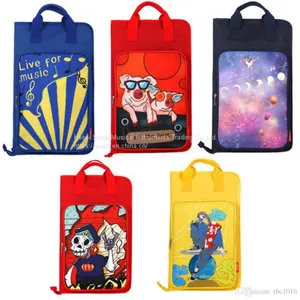 New Cartoon Drum Stick Gig Bag for Kids Padded Zipper Bag for Drum Stick Black thumbnail-1