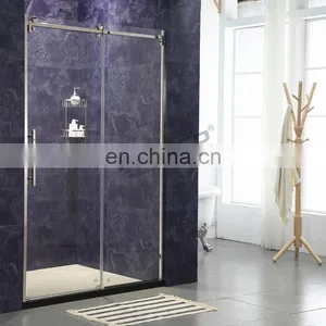 Stainless Steel Sliding Open Style Frameless Shower Enclosure thumbnail-3