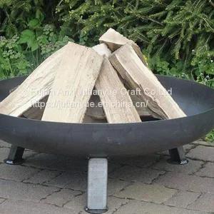 Upgraded] FEMOR Large 3 in 1 Fire Pit With BBQ Grill Shelf,Outdoor Metal Brazier Square Table Firepit Garden Patio Heater/BBQ/Ice Pit With Waterproof Cover (Fire Pit & Grill) thumbnail-4