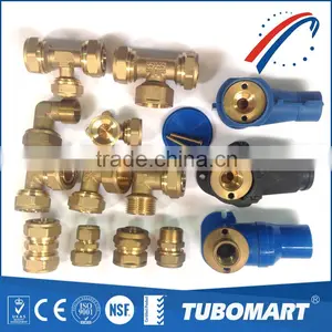 Lead Free BSP NPT 110 Series Brass Union Male Female Equal Screw Fitting for Water Pex Pipes thumbnail-1