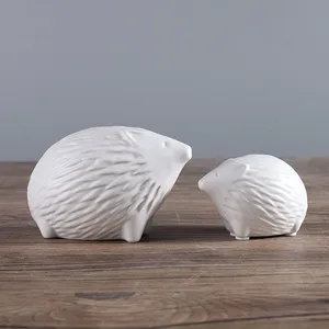 Black White Hedgehog Animol Modern Nordic Ceramic Decoration Ornament For Home Decor thumbnail-4