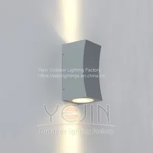 Aluminium Rectangle GU10 Type Up Down Outdoor Wall Light YJ-006S/2 GU10 Socket Lamp thumbnail-2