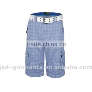 Childrens Checked Cargo Shorts thumbnail-1