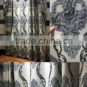 New Design European Jacquard Polyester Window Curtain With Curtain Rod thumbnail-1