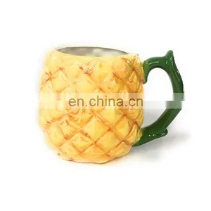 Fruit Pineapple Shape Ceramic Coffee Mugs thumbnail-1