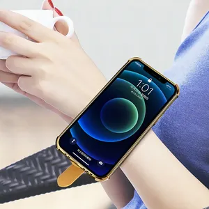 Cooling Electroplated Crocodile Wristband All Inclusive Phone Case for Girls for Iphone 6 7 8p X XR 11 12 13 14 Pro Max thumbnail-4