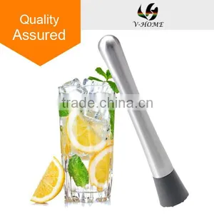 Cocktail Muddler - Stainless Steel - Grooved Nylon Head thumbnail-1