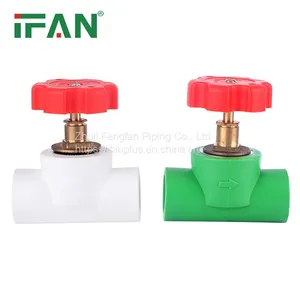 IFAN Plumbing Plastic PPR Pipe Fitting PPR Stop Valve With Red Handle thumbnail-2