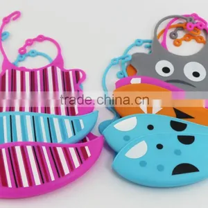 Cute Animal Printed Plain White Baby Bibs Wholesale thumbnail-6