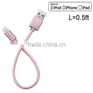 Shenzhen Manufacturer Sync & Charger Fabric Braided Nylon MFI 8Pin Cable for IPhone 6S,6Plus thumbnail-1